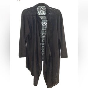 Black Cardigan with printed back